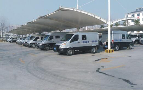 立柱双边开车棚